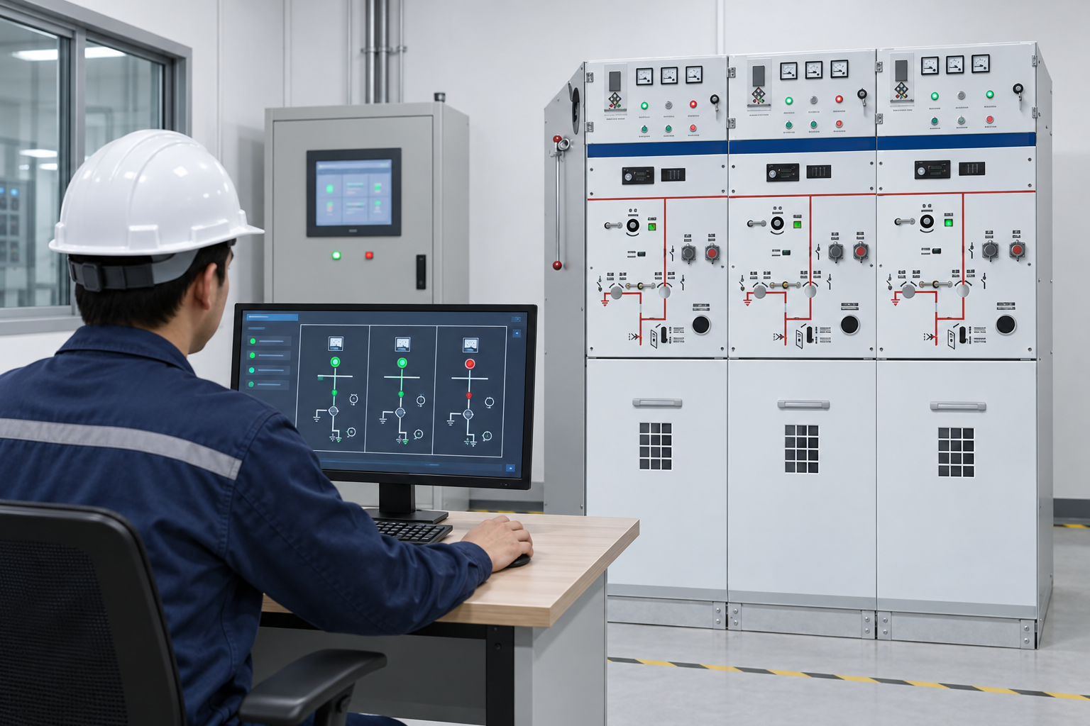 Motorized Ring Main Unit for Remote Operation product inspection scene