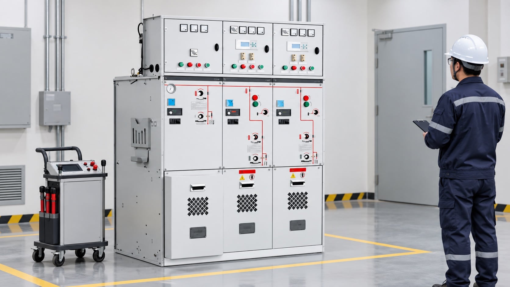 Ring Main Unit Commissioning Checklist field verification scene