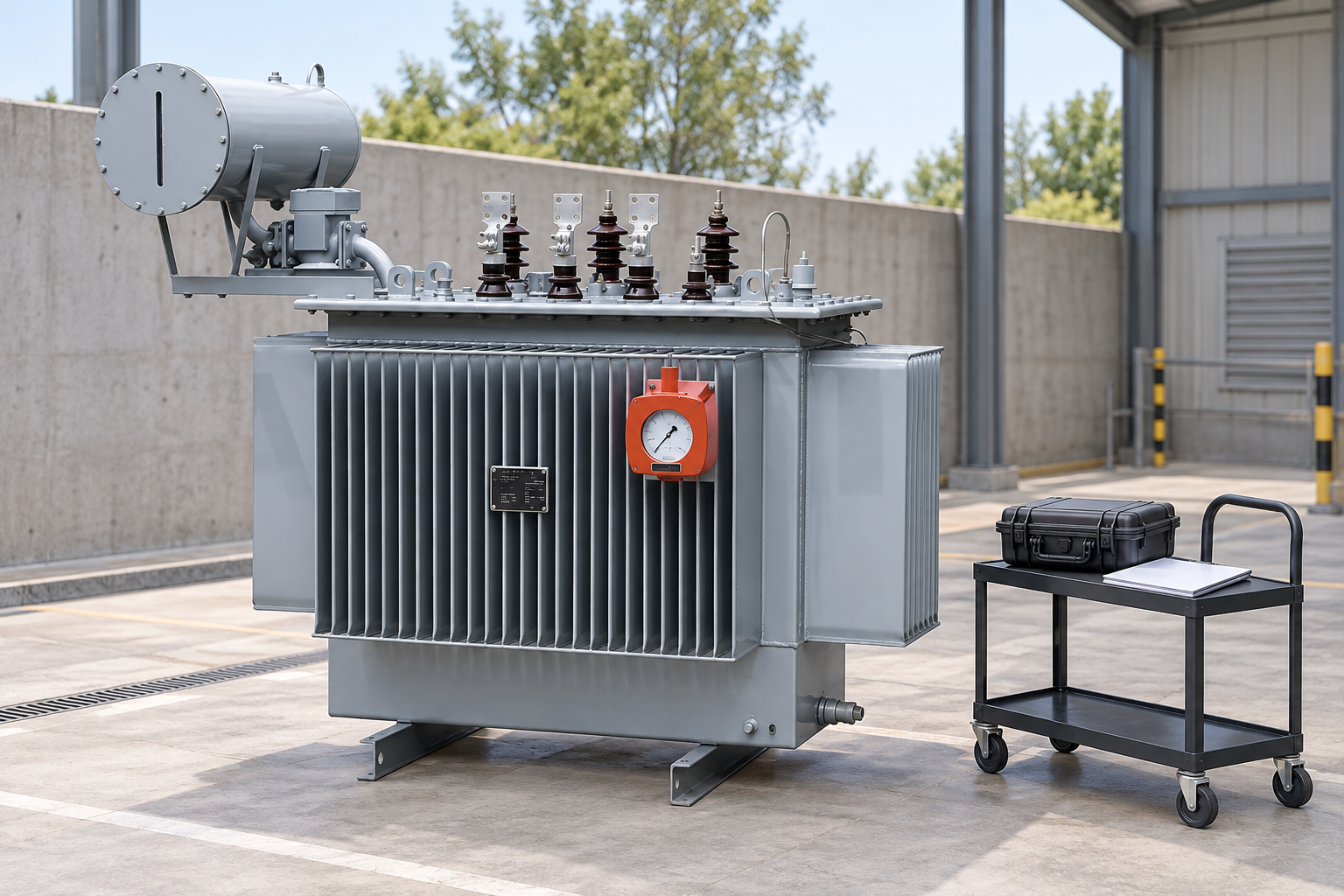 Conservator oil transformer beside disconnected protection test case