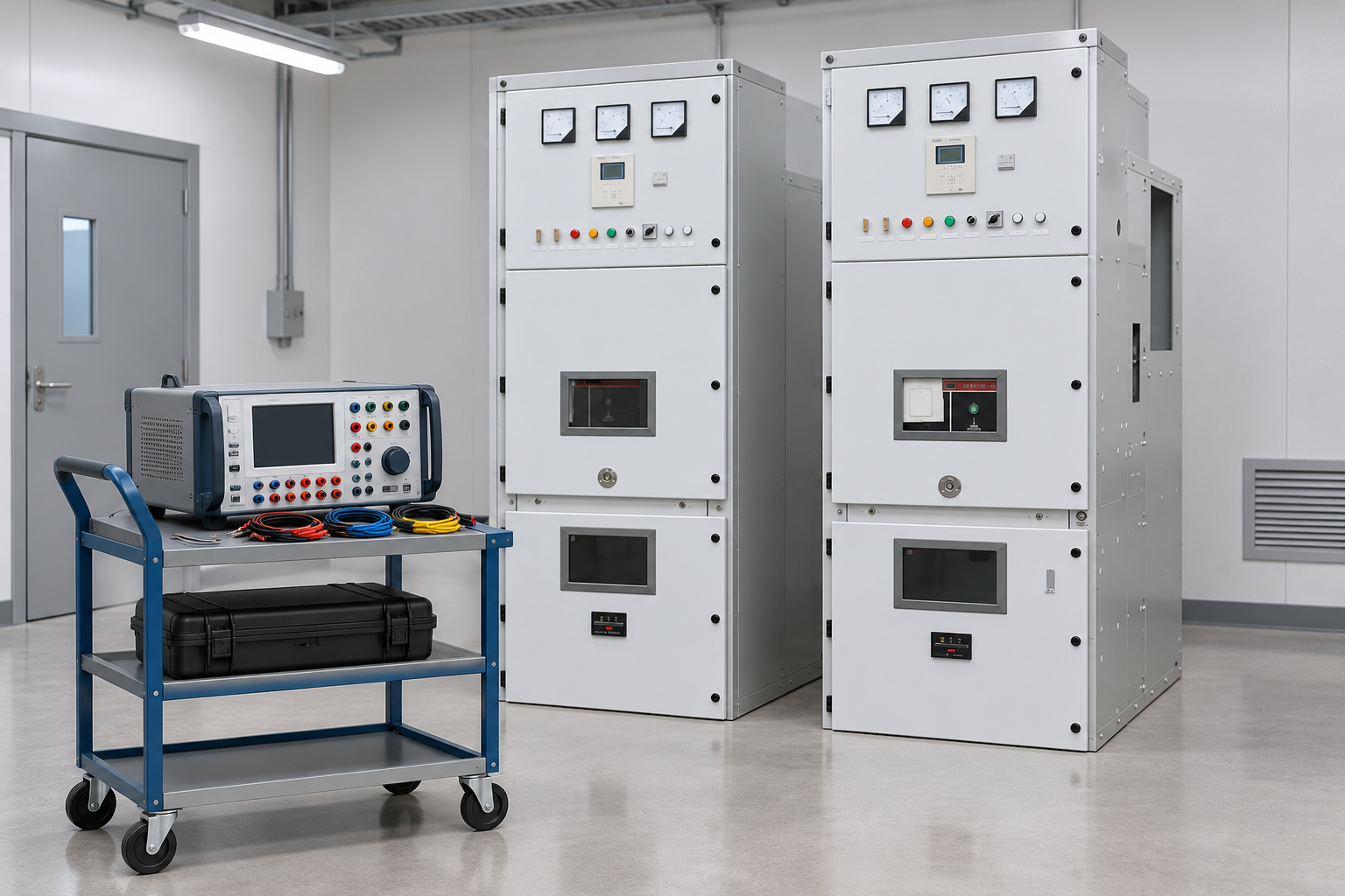 Closed switchgear and unconnected secondary injection tester