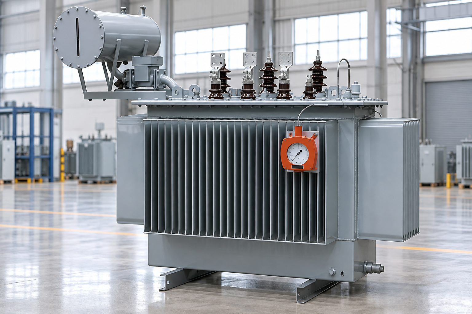 Oil transformer radiator and tank exterior