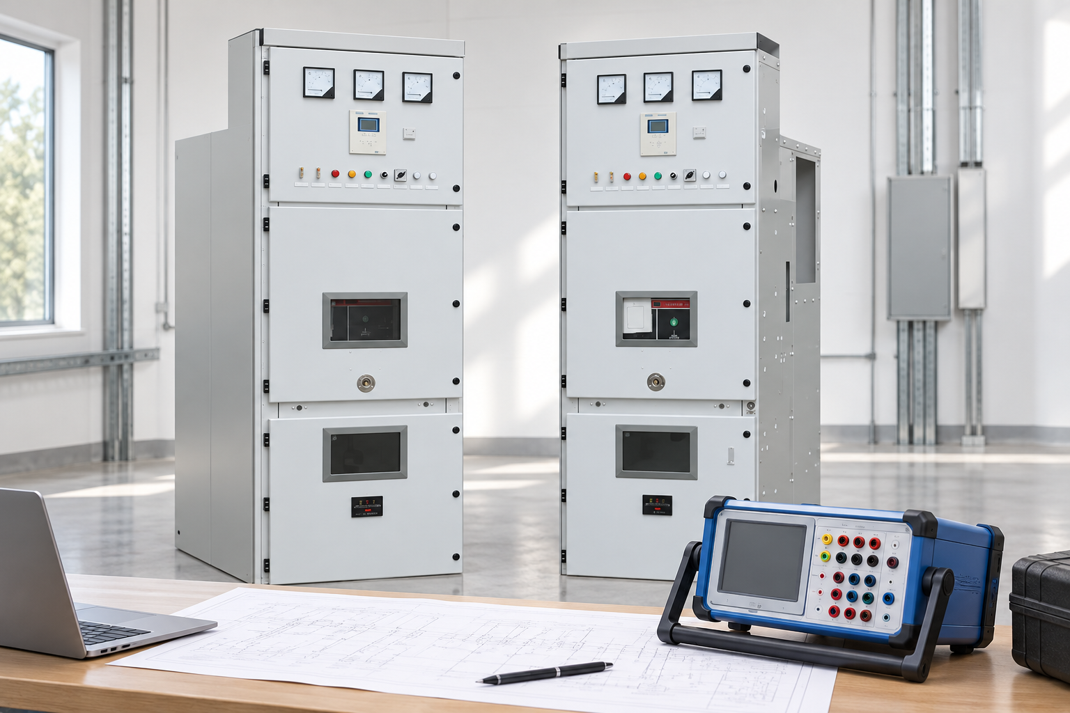Switchgear behind a disconnected secondary injection tester