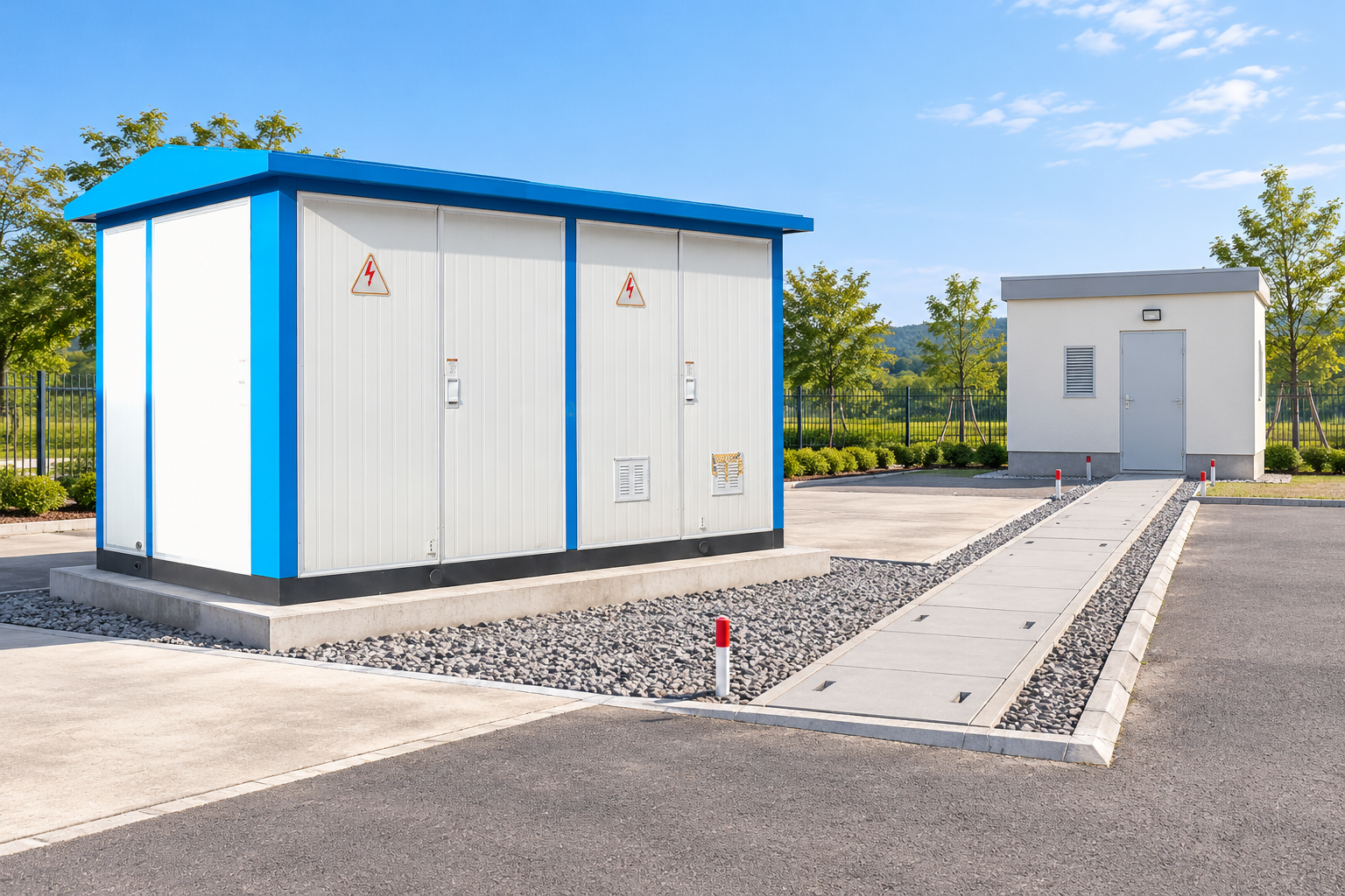 Compact substation near cable route review area