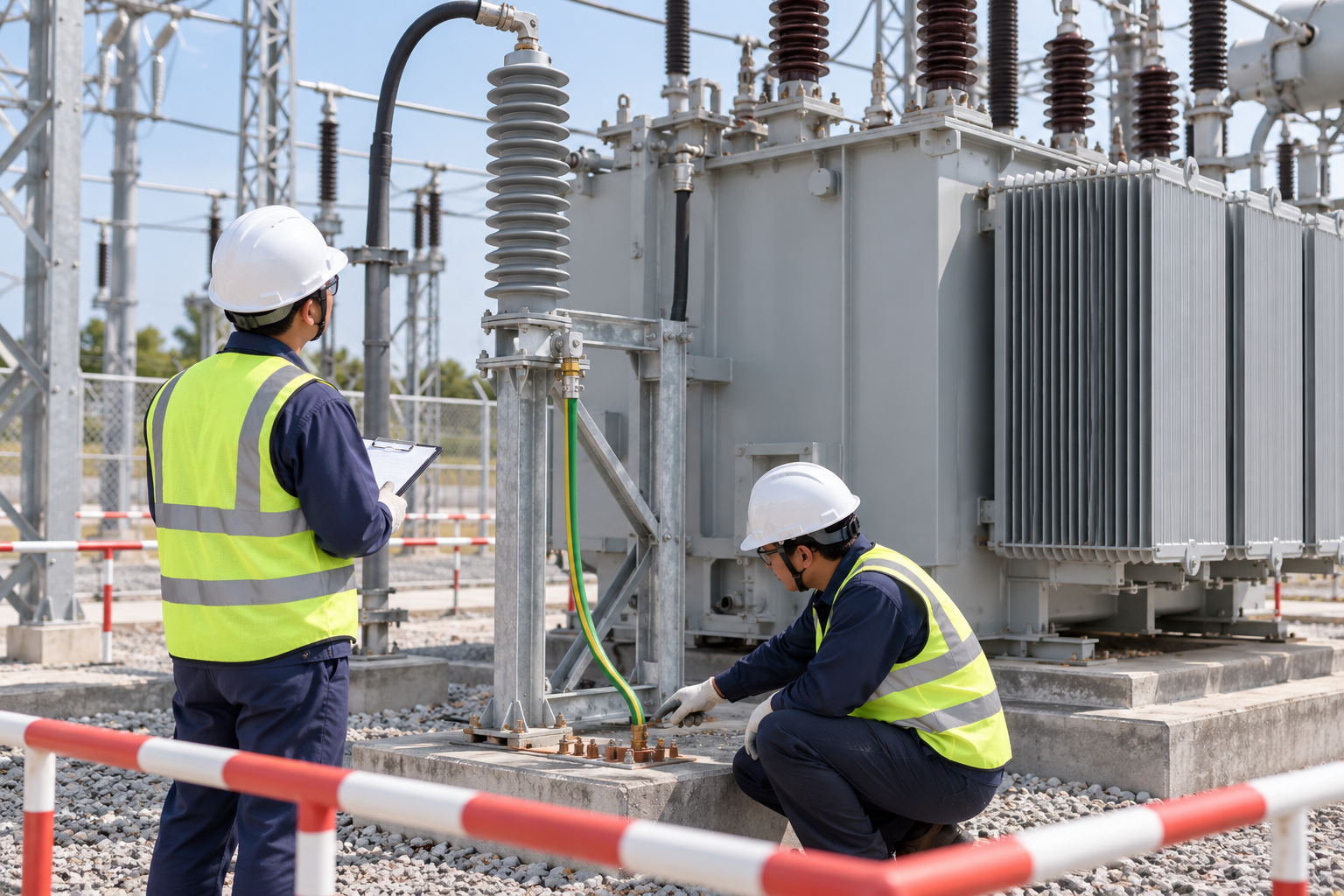 Substation Surge Arrester Selection and Placement field verification scene