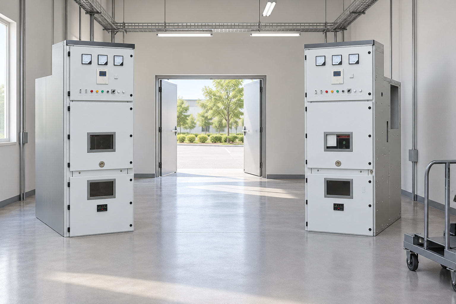 KYN28 cabinets beside a clear room access route