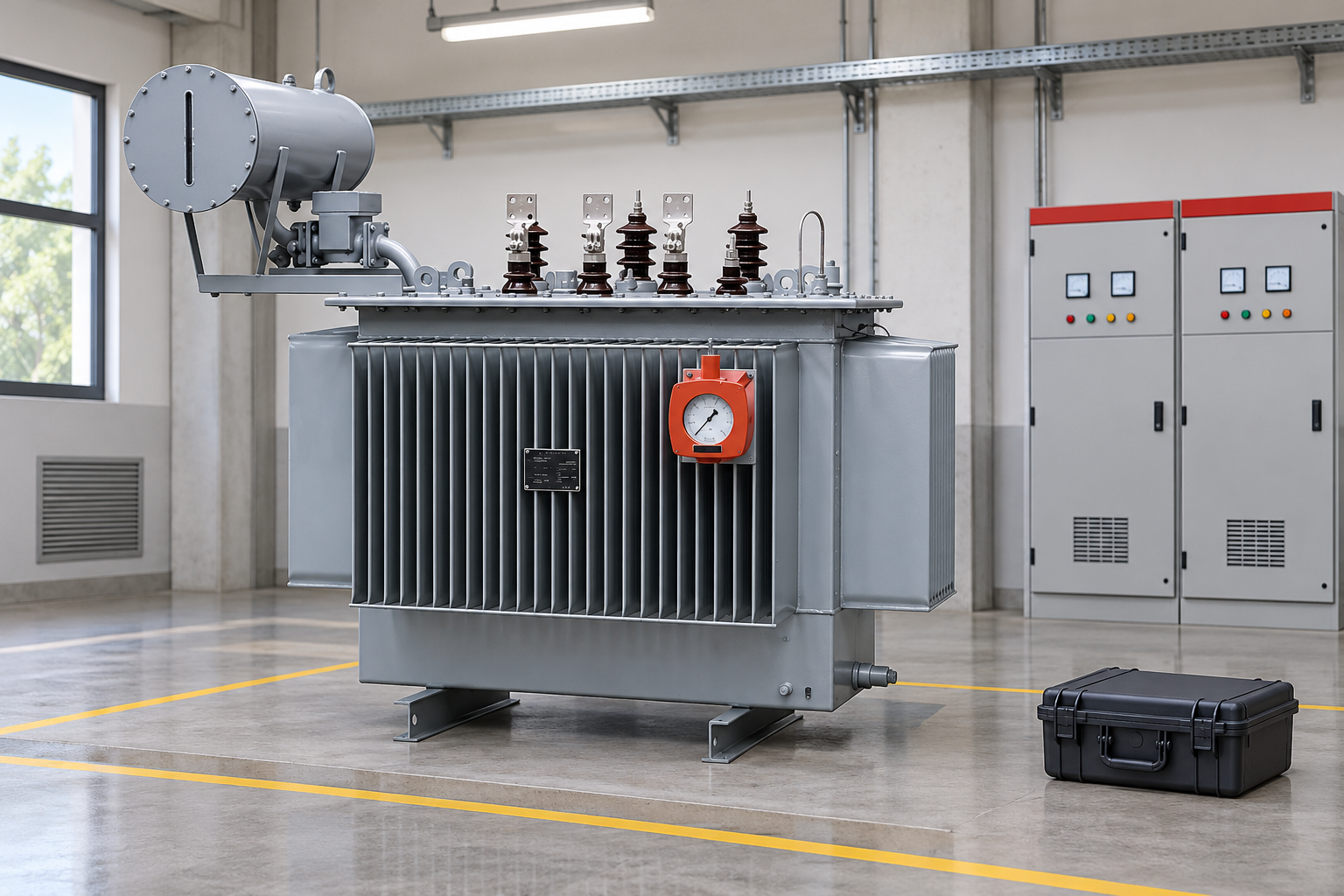 Oil transformer in a bushing assessment planning area