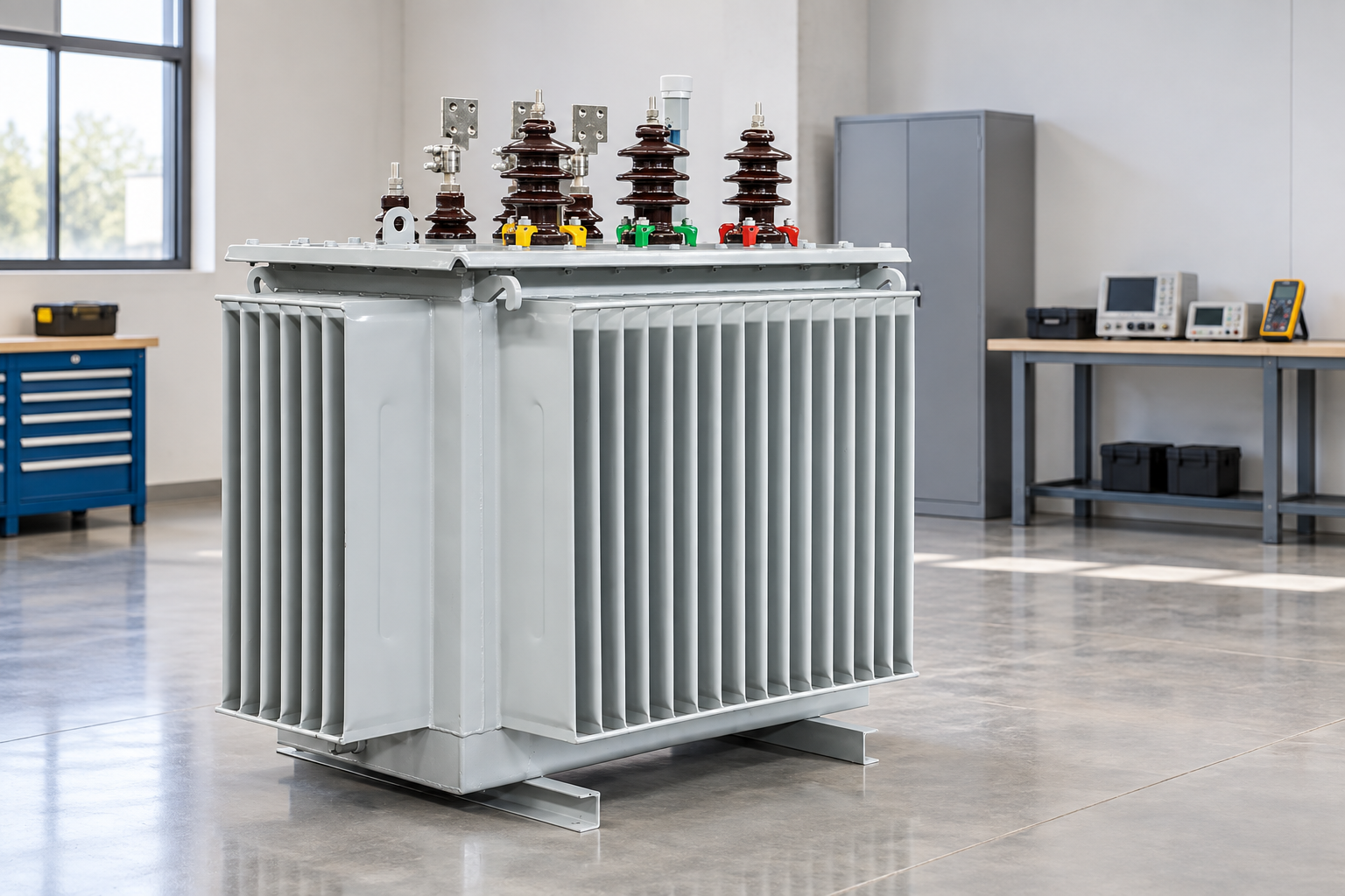 Oil transformer in a commissioning planning area
