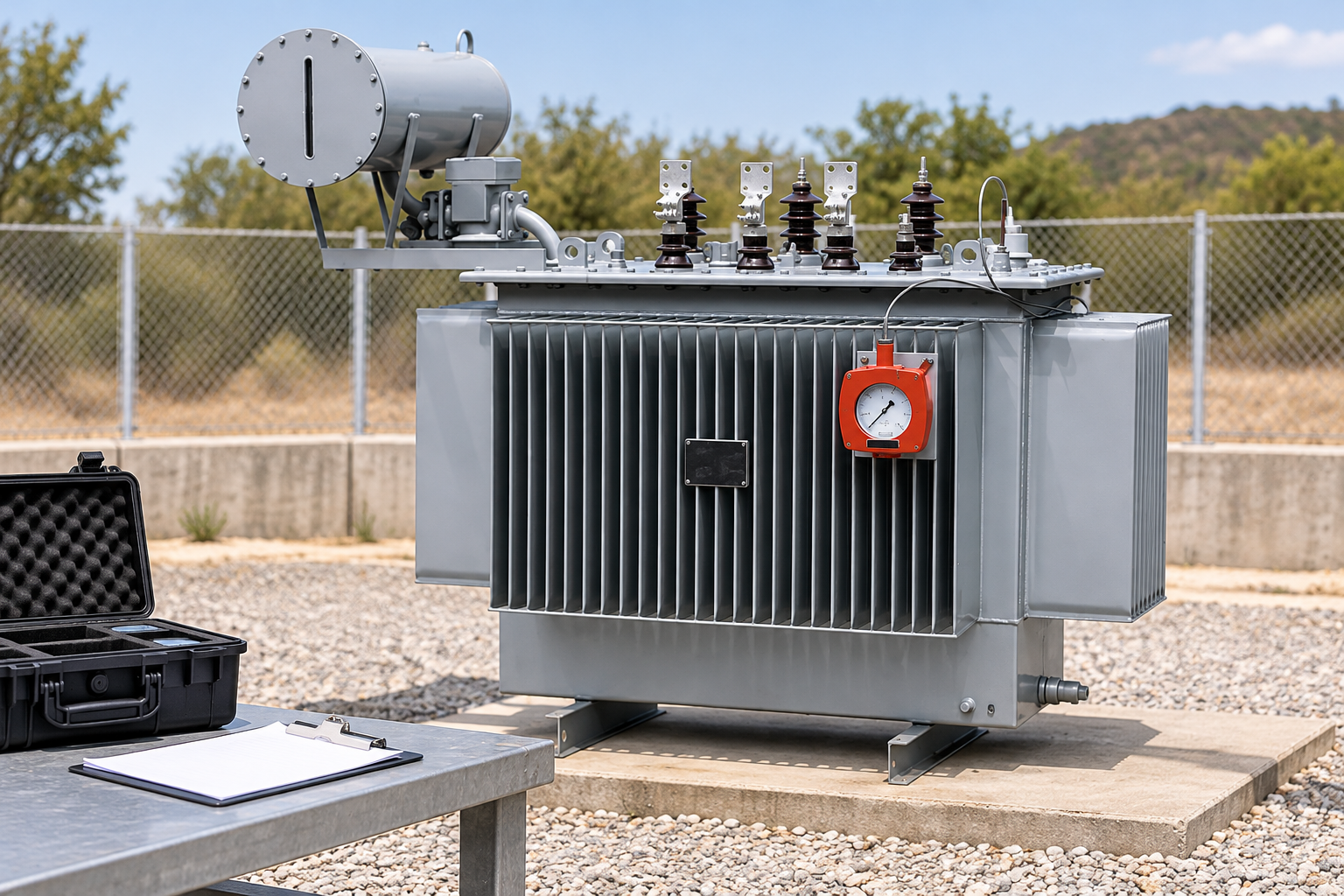 Conservator transformer beside inspection records