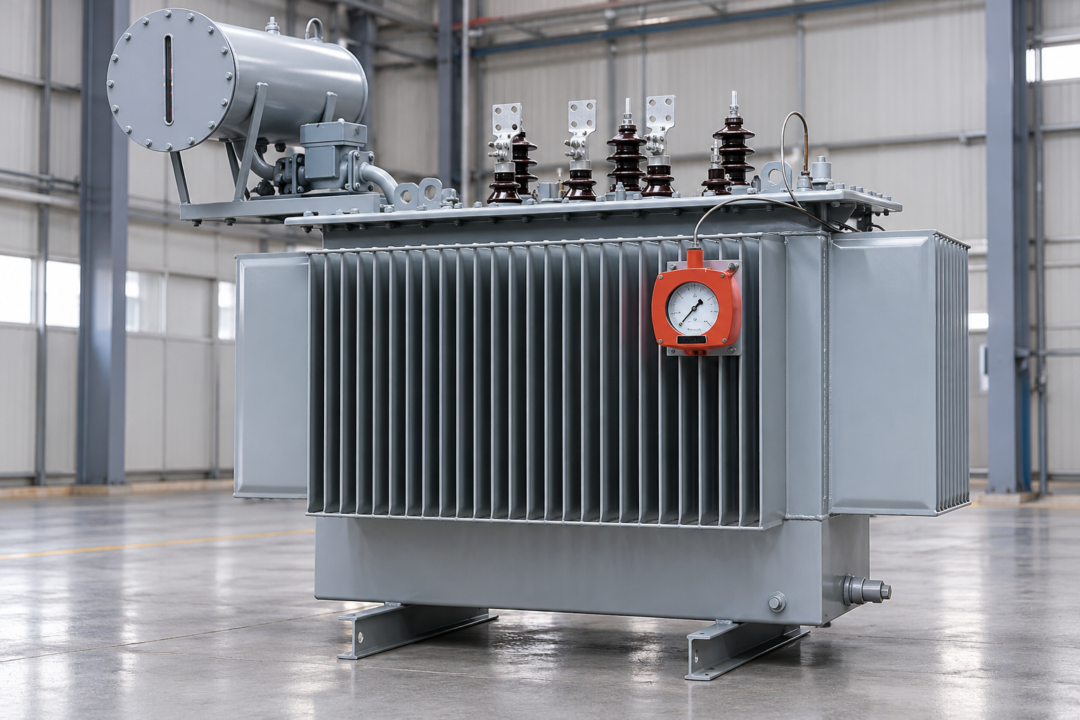 Oil transformer tank and base support inspection context