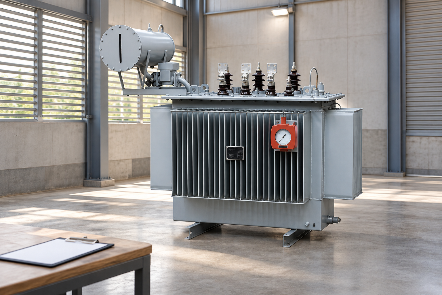 Reference transformer with clear cooling space and a blank inspection clipboard